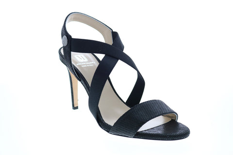 Bruno Magli Jade BM620381 Womens Black Leather Slip On Heels Strap Shoes