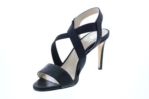 Bruno Magli Jade BM620381 Womens Black Leather Slip On Heels Strap Shoes