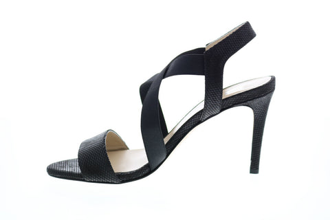Bruno Magli Jade BM620381 Womens Black Leather Slip On Heels Strap Shoes