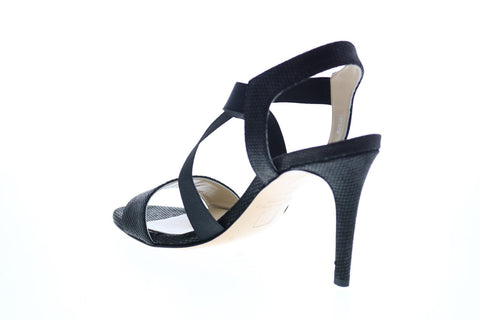 Bruno Magli Jade BM620381 Womens Black Leather Slip On Heels Strap Shoes