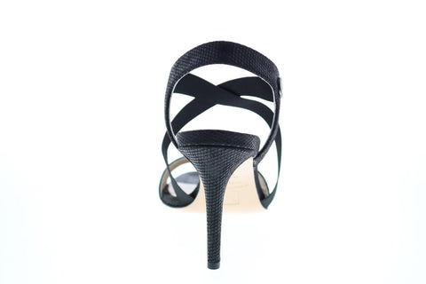 Bruno Magli Jade BM620381 Womens Black Leather Slip On Heels Strap Shoes