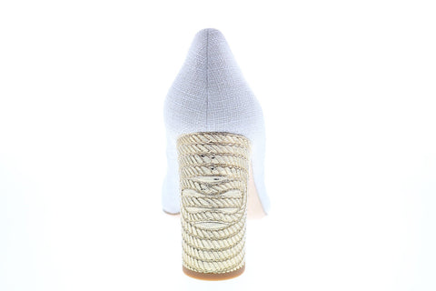Bruno Magli Clara BM620394 Womens Beige Canvas Slip On Heels Pump Shoes