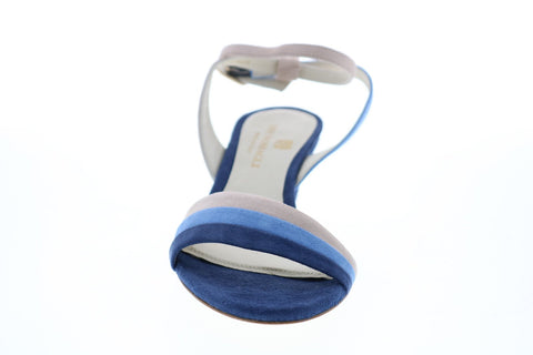 Bruno Magli Ceci   BM620401 Womens Blue Suede Strap Heels Wedges Shoes