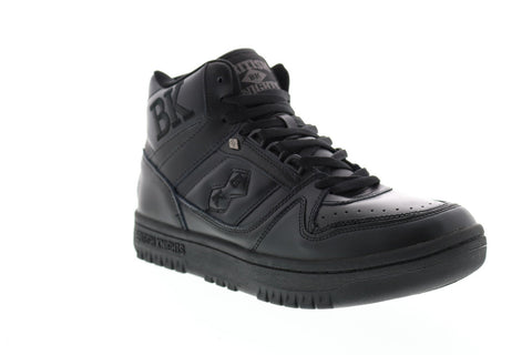 British Knights Kings SL BMKINSLHL-001 Mens Black Leather Lace Up High Top Sneakers Shoes