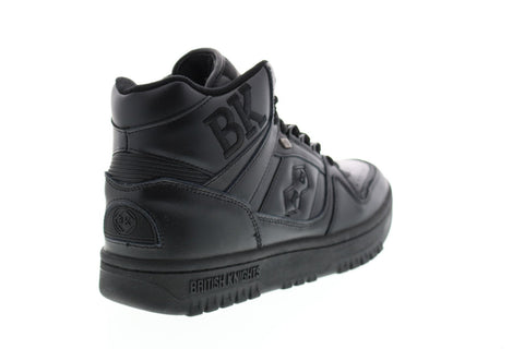 British Knights Kings SL BMKINSLHL-001 Mens Black Leather Lace Up High Top Sneakers Shoes