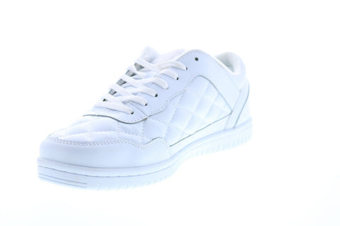 British Knights Quilts BMQUILL-100 Mens White Leather Lace Up Low Top Sneakers Shoes