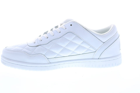 British Knights Quilts BMQUILL-100 Mens White Leather Lace Up Low Top Sneakers Shoes