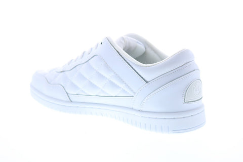 British Knights Quilts BMQUILL-100 Mens White Leather Lace Up Low Top Sneakers Shoes