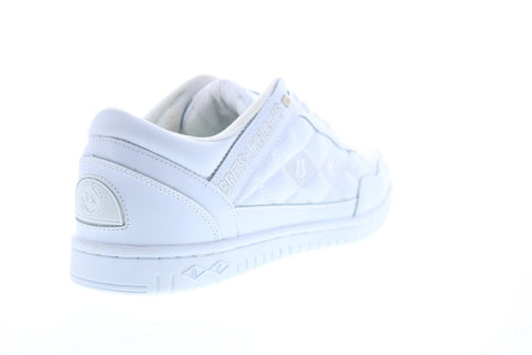 British Knights Quilts BMQUILL-100 Mens White Leather Lace Up Low Top Sneakers Shoes
