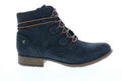 Earth Inc. Boone Womens Blue Suede Zipper Ankle & Booties Boots