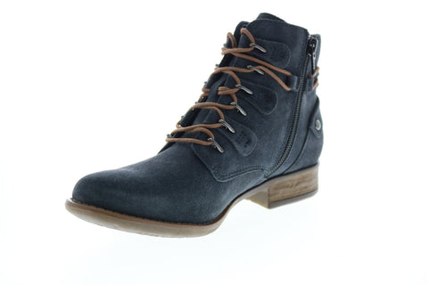 Earth Inc. Boone Womens Blue Suede Zipper Ankle & Booties Boots