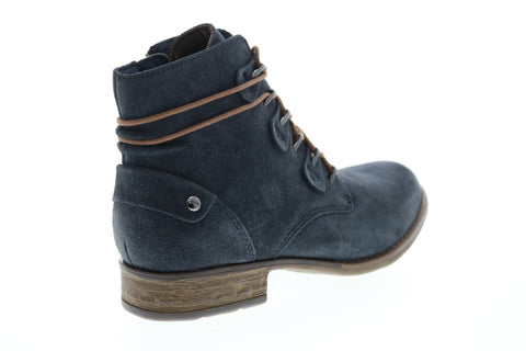Earth Inc. Boone Womens Blue Suede Zipper Ankle & Booties Boots