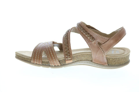 Earth Origins Bosk Benson Womens Brown Leather Strap Slingback Sandals Shoes