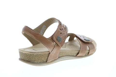 Earth Origins Bosk Benson Womens Brown Leather Strap Slingback Sandals Shoes