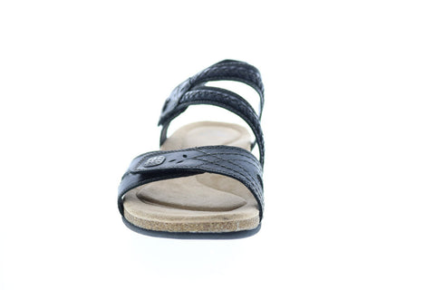 Earth Origins Bosk Benson Womens Black Leather Strap Slingback Sandals Shoes