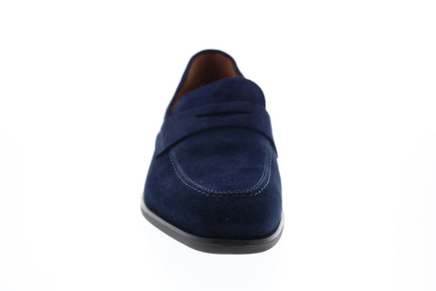 Bruno Magli Brando Mens Blue Suede Slip On Loafers & Slip Ons Penny Shoes