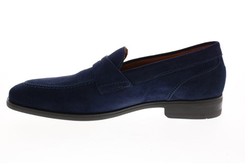 Bruno Magli Brando Mens Blue Suede Slip On Loafers & Slip Ons Penny Shoes
