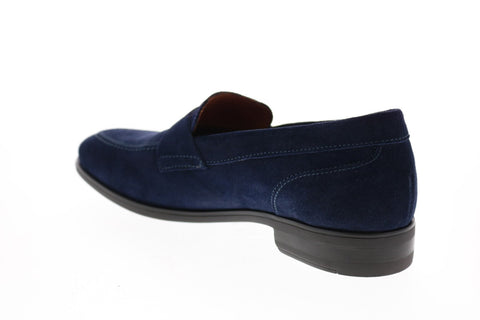 Bruno Magli Brando Mens Blue Suede Slip On Loafers & Slip Ons Penny Shoes