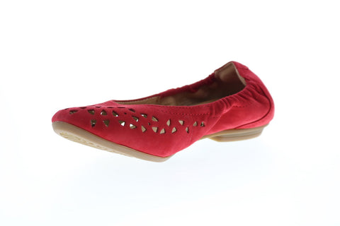 Earth Inc. Breeze Soft Buck Womens Red Nubuck Slip On Ballet Flats Shoes