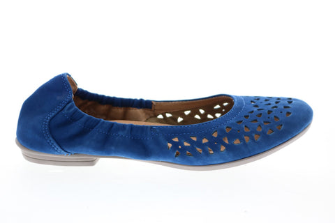 Earth Inc. Breeze Soft Buck Womens Blue Suede Ballet Sandals Shoes