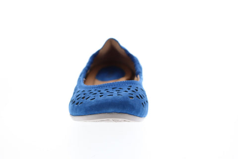 Earth Inc. Breeze Soft Buck Womens Blue Suede Ballet Sandals Shoes
