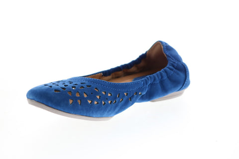 Earth Inc. Breeze Soft Buck Womens Blue Suede Ballet Sandals Shoes