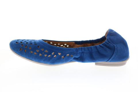Earth Inc. Breeze Soft Buck Womens Blue Suede Ballet Sandals Shoes