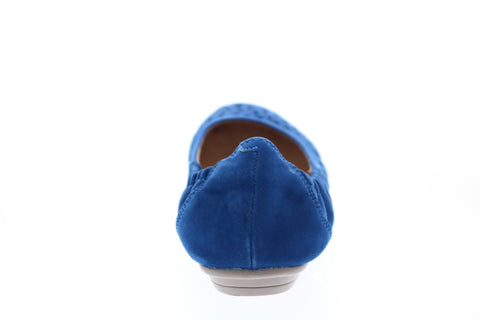 Earth Inc. Breeze Soft Buck Womens Blue Suede Ballet Sandals Shoes