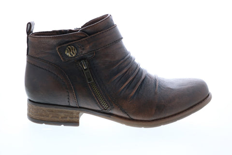 Earth Inc. Brook Brush Off Womens Brown Leather Zipper Ankle & Booties Boots