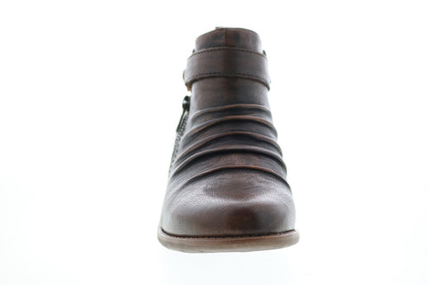 Earth Inc. Brook Brush Off Womens Brown Leather Zipper Ankle & Booties Boots
