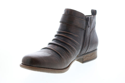 Earth Inc. Brook Brush Off Womens Brown Leather Zipper Ankle & Booties Boots