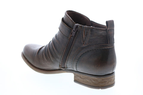 Earth Inc. Brook Brush Off Womens Brown Leather Zipper Ankle & Booties Boots