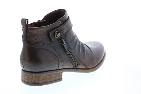 Earth Inc. Brook Brush Off Womens Brown Leather Zipper Ankle & Booties Boots