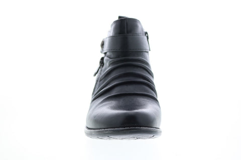 Earth Inc. Brook Brush Off Womens Black Leather Zipper Ankle & Booties Boots