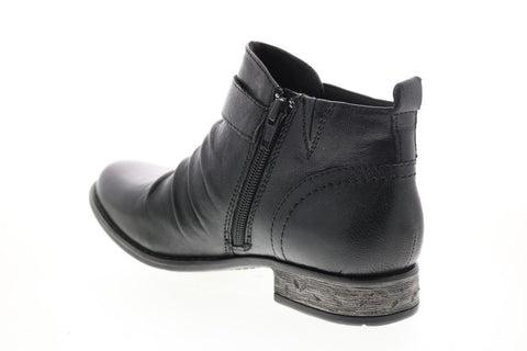 Earth Brook Brush Off Womens Black Leather Zipper Ankle & Booties Boots