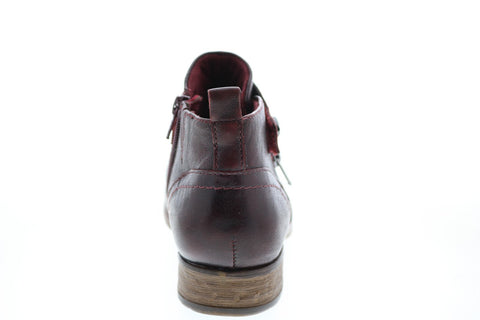 Earth Inc. Brook Brush Off Womens Burgundy Leather Zipper Ankle & Booties Boots