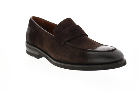 Bruno Magli Bryan Mens Brown Suede Slip On Loafers & Slip Ons Penny Shoes