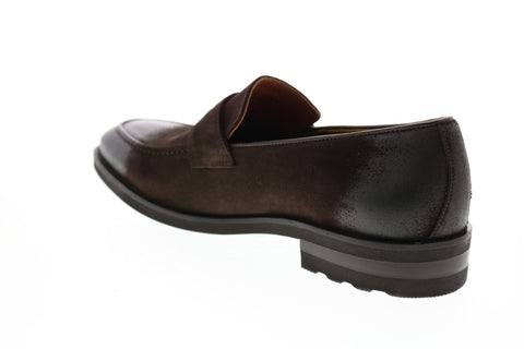 Bruno Magli Bryan Mens Brown Suede Slip On Loafers & Slip Ons Penny Shoes