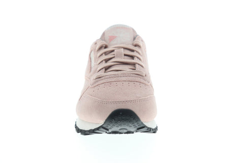 Reebok Classic Leather Weathered & Washed Womens Pink Suede Sneakers Shoes 