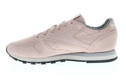 Reebok Classic Leather Weathered & Washed Womens Pink Suede Sneakers Shoes 