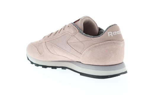 Reebok Classic Leather Weathered & Washed Womens Pink Suede Sneakers Shoes 
