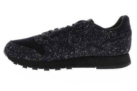 Reebok Classic Leather IR BS7885 Mens Black Suede Low Top Sneakers Shoes