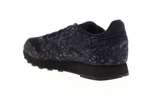 Reebok Classic Leather IR BS7885 Mens Black Suede Low Top Sneakers Shoes