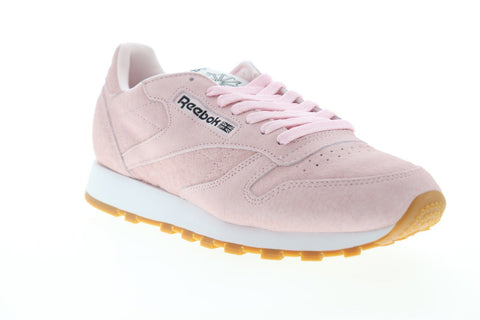 Reebok Classics Leather Pastels Mens Pink Suede Low Top Sneakers Shoes