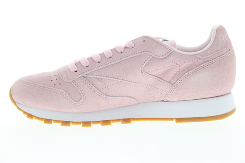 Reebok Classics Leather Pastels Mens Pink Suede Low Top Sneakers Shoes