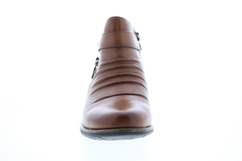 Earth Inc. Avani 2 Buckeye Womens Brown Leather Zipper Ankle & Booties Boots