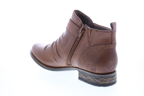 Earth Inc. Avani 2 Buckeye Womens Brown Leather Zipper Ankle & Booties Boots