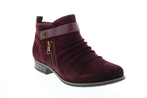Earth Inc. Avani 2 Buckeye Womens Burgundy Suede Ankle & Booties Boots