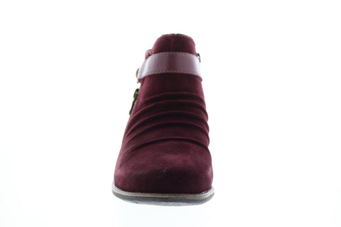 Earth Inc. Avani 2 Buckeye Womens Burgundy Suede Ankle & Booties Boots