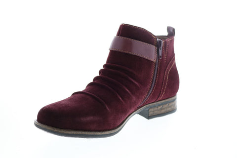 Earth Inc. Avani 2 Buckeye Womens Burgundy Suede Ankle & Booties Boots